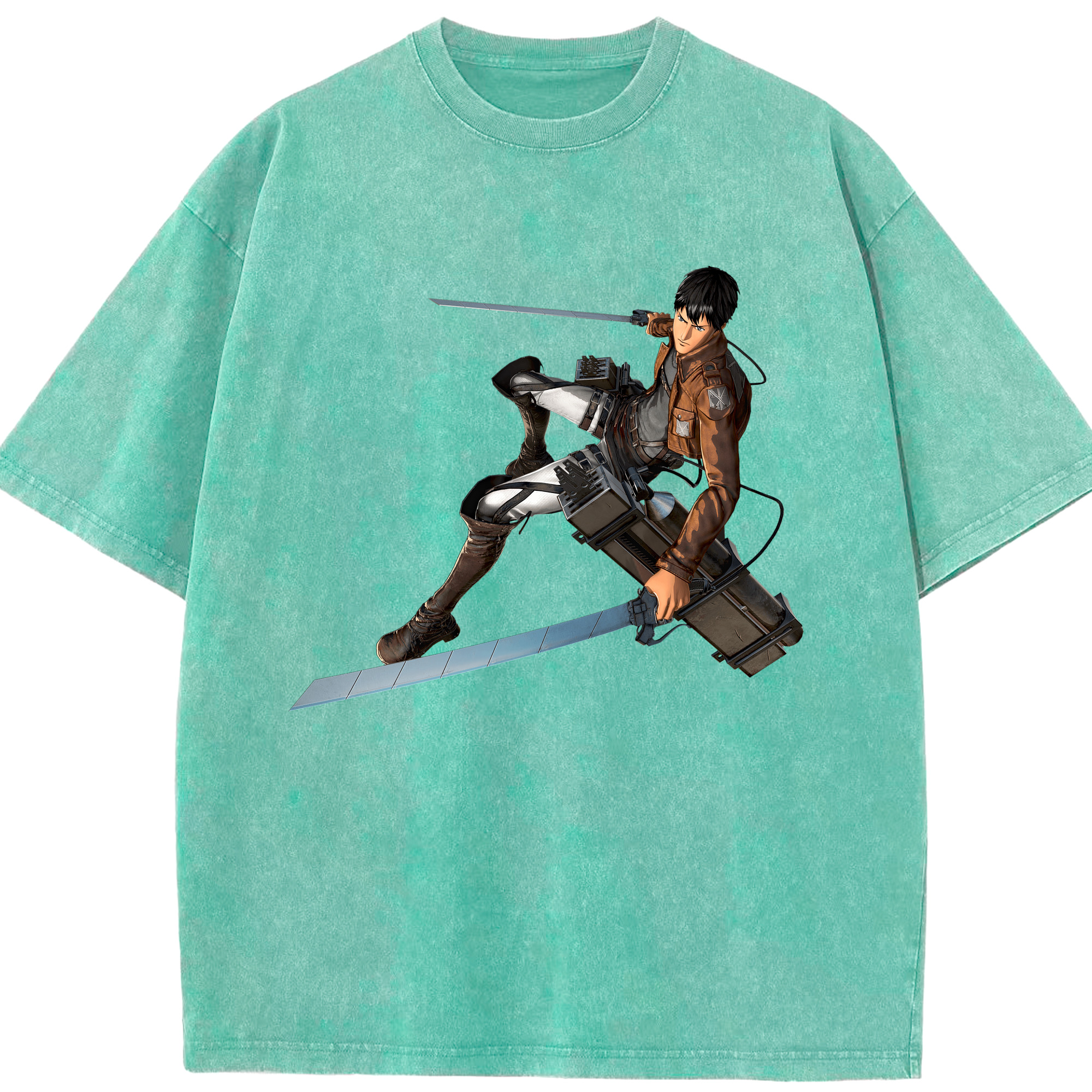 （画像用） 進撃の巨人 ベルトルト・フーバー Attack on Titan Bertholdt Hoover 綿100% ヴィンテージ風 半袖Tシャツ（フロントプリント）